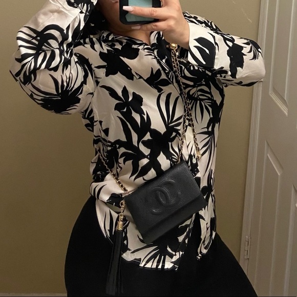 ⚜️🖤Chanel Wallet on a Pearl Crush Style Adjustable Crossbody Chain BumBag Revamp - Picture 12 of 13